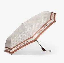 Michael Kors Travel MK Signature Monogoram Umbrella (Vanilla)