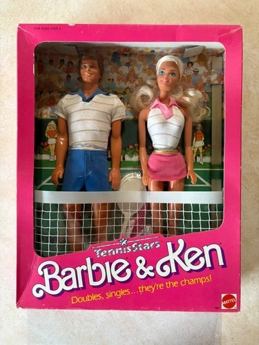 Vintage 80s Barbie and Ken Tennis Stars gift set 1988 Mattel #7801 NRFB