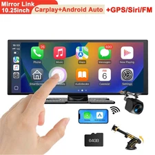 10.25in 2.5K Car Wireless CarPlay Player GPS Android Multimedia Stereo Cam Auto