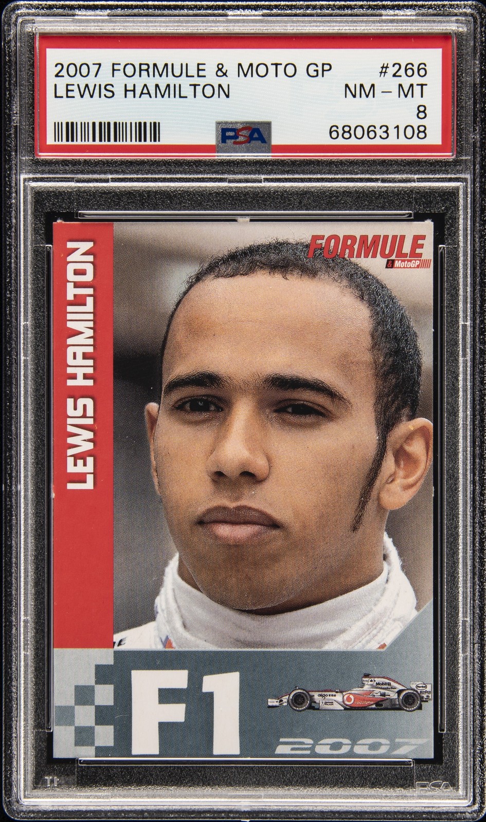 2007 FORMULE & MOTO GP #266 LEWIS HAMILTON ROOKIE RC PSA 8