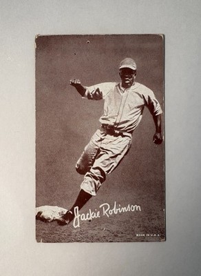 1947-66 Exhibit Jackie Robinson Brooklyn Dodgers HOF Vintage Baseball Card