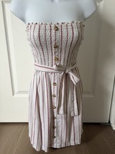 Abercrombie & Fitch Striped Strapless Tube Dress With Pockets Size S
