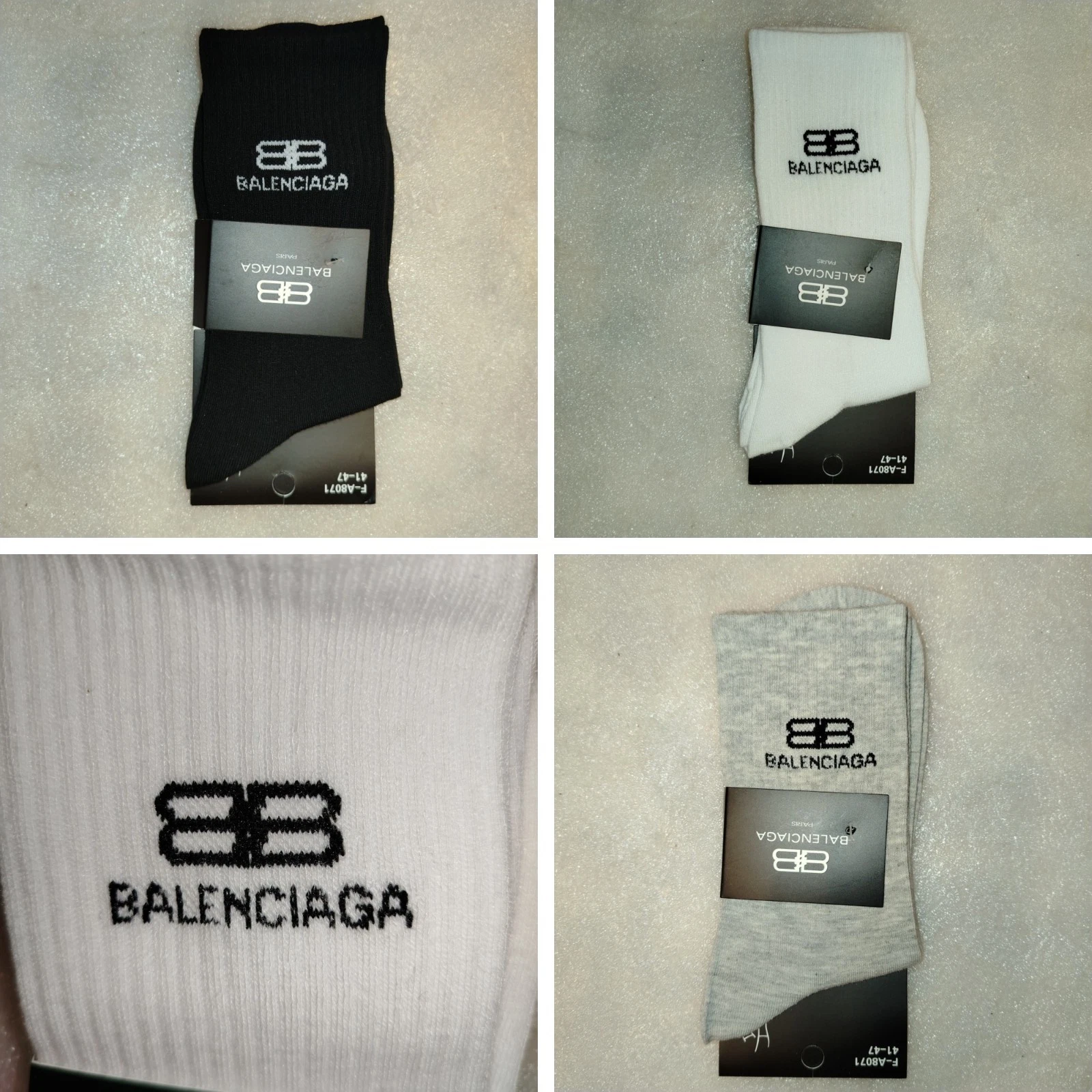 Balenciaga White logo Socks Cotton Size Medium (size 41-44) men women