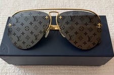 Louis Vuitton Monogram Grease Gold Metal Aviator Women  s Sunglasses