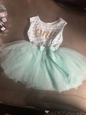 Tutu Dress Baby 6-12 Month White/Light Green