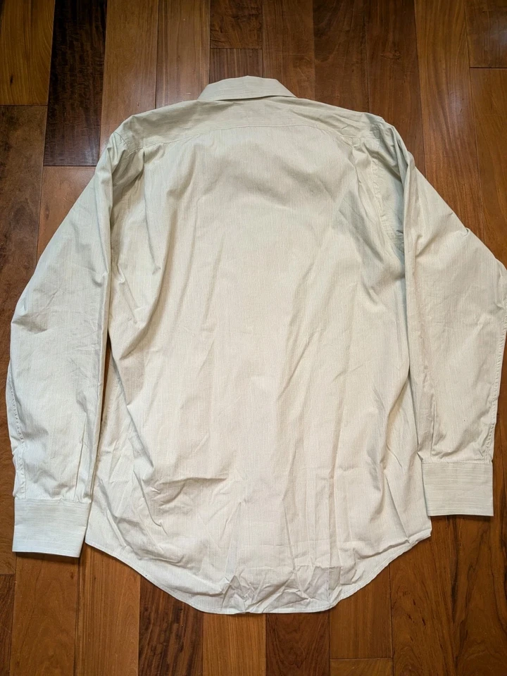 Camisa de vestir vintage Burberrys London texturizada verde pálido hecha en EE. UU. 15,5-34 Foto 3 de 4