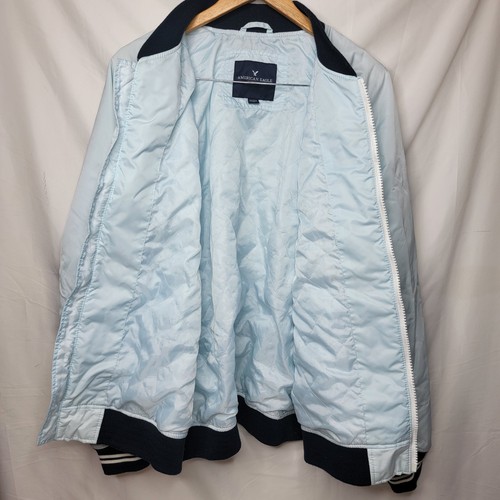 Chaqueta de bombardero American Eagle Outfitter cremallera completa para hombre azul claro XLarge - Imagen 3 de 9