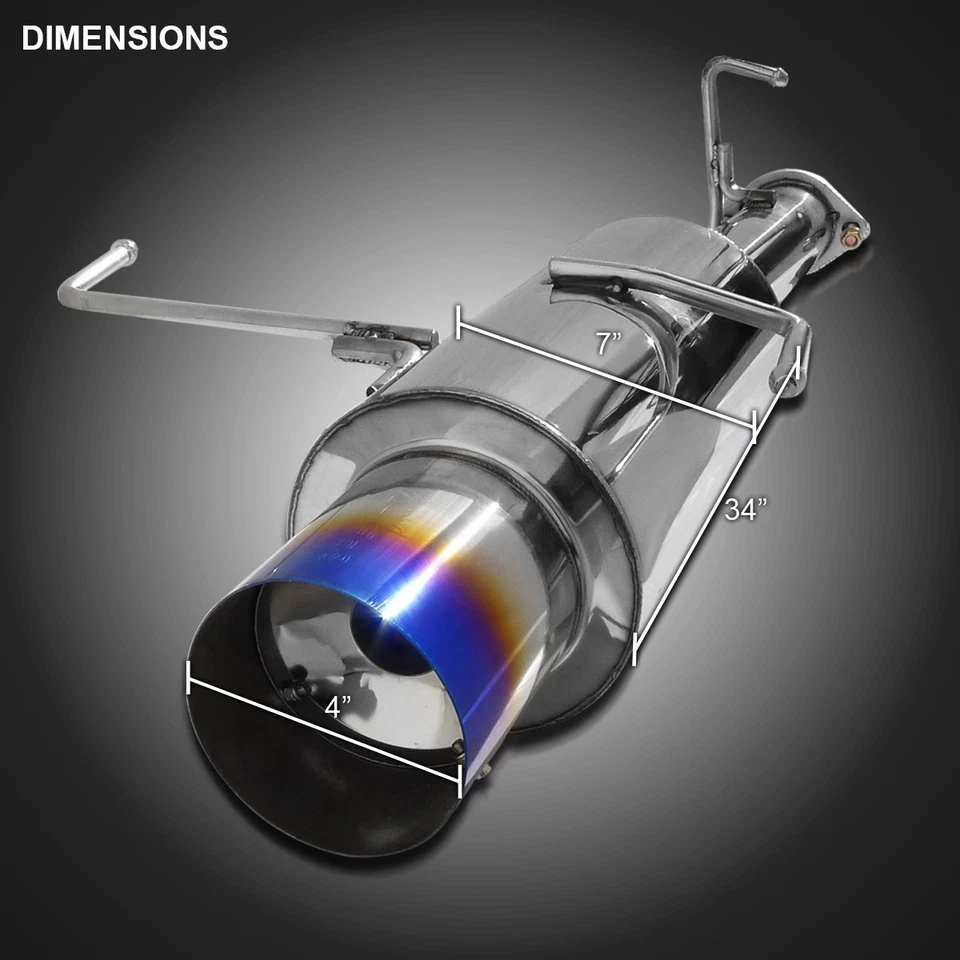 Fits 1995-1998 Nissan 240SX S14 S/S Catback Exhaust System Muffler Burnt Tip Foto 3 de 4