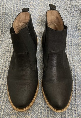 Adam Tucker by Me Too-Black Apollo Booties-Palermo Leather-Slip On-Ankle-8M-EUC