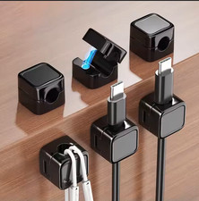6PCS Magnetic Cable Organizer Clips Desk Wire Holder Adhesive Cord Management