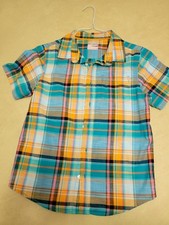 Cat Jack Button Down Shirt Boys 10/12nPlaid Short Sleeve
