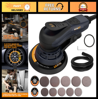 Electric 5mm Random Orbital Palm Sander, Brushless Motor, 5&6 Inch Pads, Vacuum