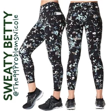 Sweaty Betty The Power Leggings in Blue Floral Pop