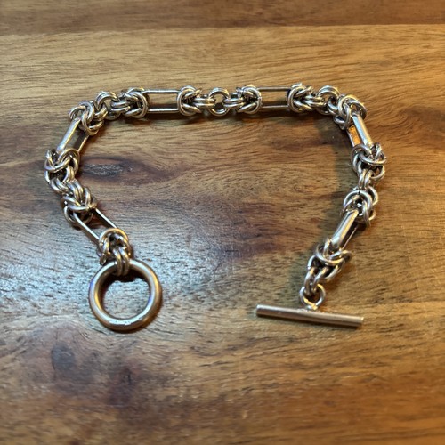 Vintage 925 Sterling Silver Byzantine Bracelet 6.5” Toggle Closure - Picture 4 of 4