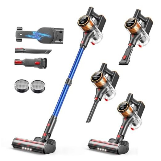 Cordless Vacuum Cleaner, 45Kpa 550W 60Mins Vacuum Cleaners for Home, Stick