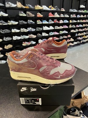 Nike Air Max 1 Patta Waves Rush W/Bracelet Maroon Men s Size 10 D09549-001