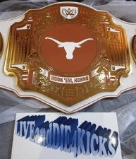 WWE Authentic Texas Longhorns Legacy Title Belt Hook 'Em, Horns NEW MSRP $599