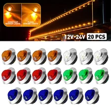 3/4" Strobe+Steady Marker Light LED Side Clearance Flash Warning Lights 10/20pcs