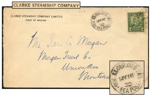 CANADA SHIP QUE & LOUR DU B SAB CLARKE STMSHP 1930 Q214