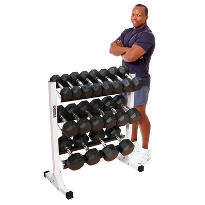 DF515- Deltech Fitness 38'' Three Tier Hex Dumbbell Rack