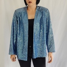 90s Blue Sequin Covered Jacket