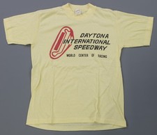 Rare Vintage SPORTSWEAR Daytona International Speedway T Shirt 70s 80s Yellow M
