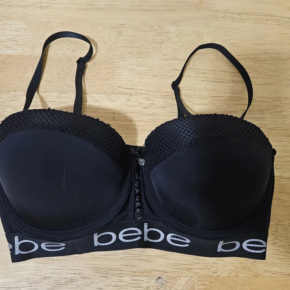 Sujetador con aros acolchado negro Bebe talla 36D para mujer - Sujetador camiseta Foto 3 de 4