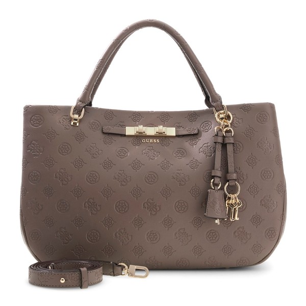 Guess Carmella Girlfriend Satchel UmhäNgetasche Tasche Taupe Logo Taupe Neu-image