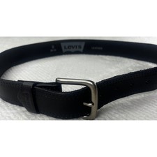 Levi's Leather Belt Mens Black Silver Buckle Casual Jeans Accessory Small