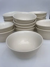 Set Of 17 Stonewall kitchen 4 inch ivory Individual ramekin serving Bowls.