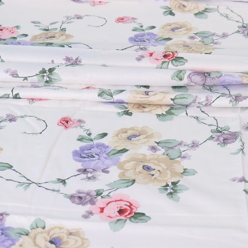 Sábana bajera plana blanca tamaño king 100 % algodón estampada floral sábana plana solo... - Imagen 5 de 6
