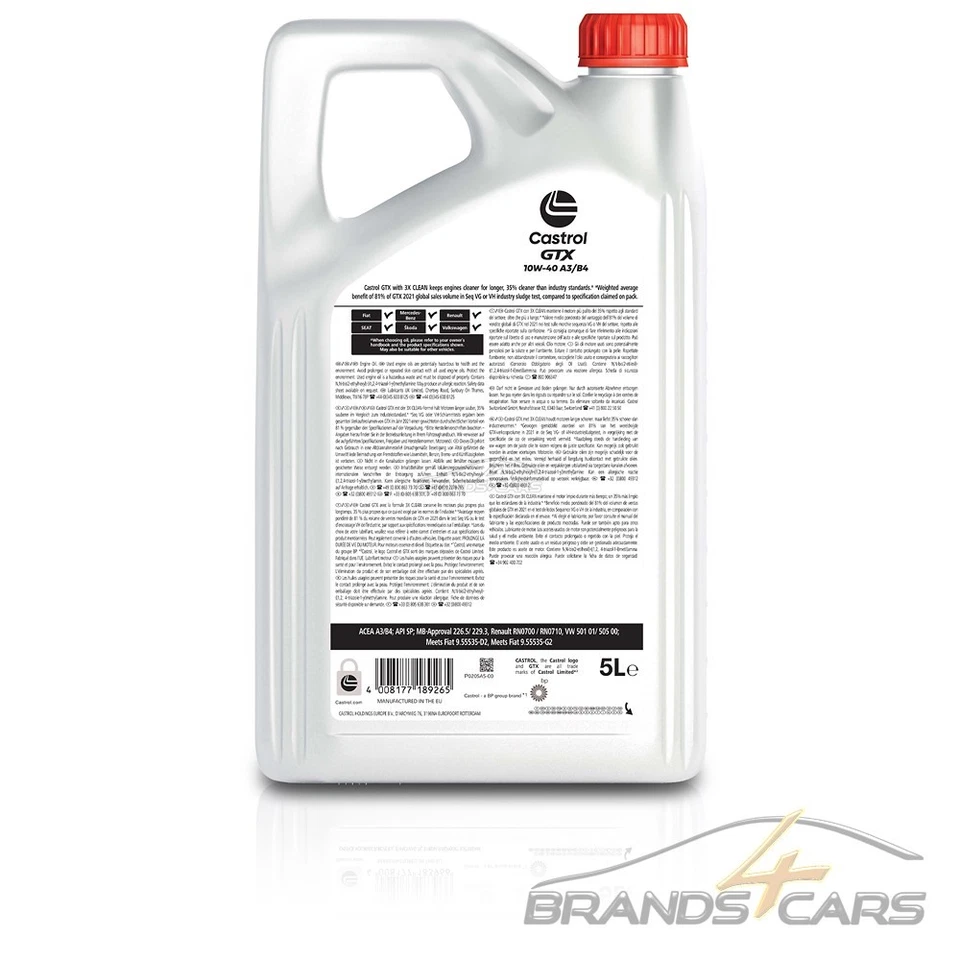 MANN-FILTER ÖLFILTER+5L CASTROL GTX 10W-40 A/B FÜR VW POLO 86C 75-92 - Bild 3 von 4