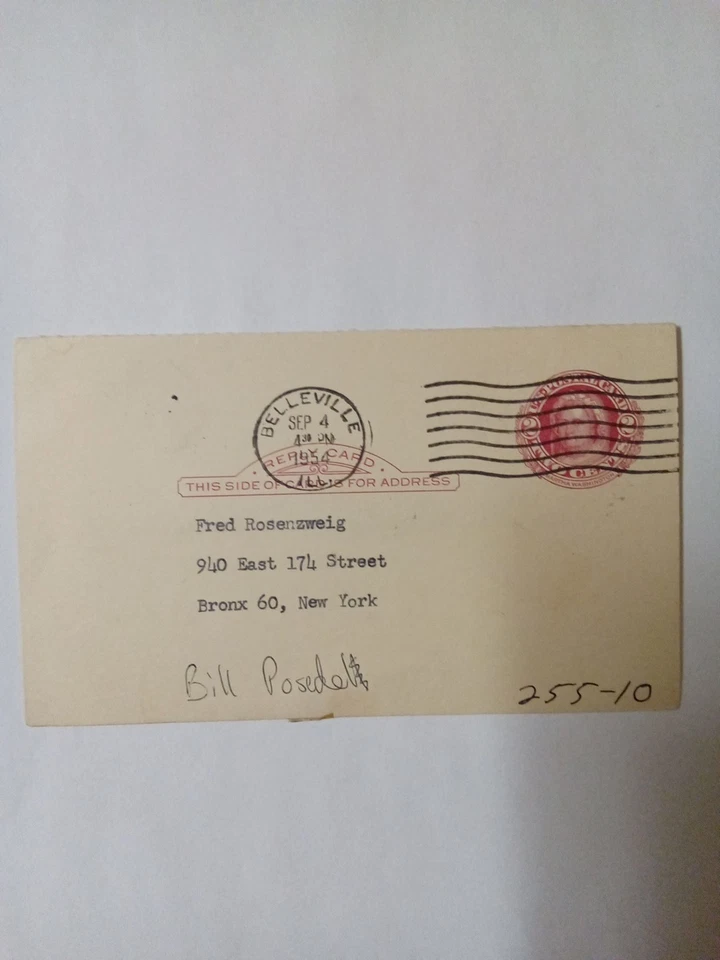 Bill Posedel Signed 3x5 Card JSA Certified Autograph 1938–46 MLB Pitcher -1 # - Image 3 of 3