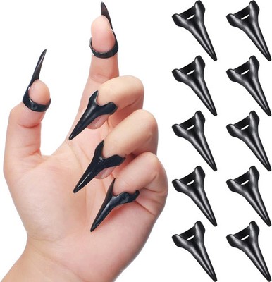 Finger Claws Rings Full Finger Set Retro Metal Nail Punk Rock Fingernail Armor G