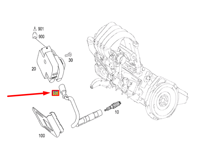 Neu MERCEDES-BENZ A W169 Hochspannungs-Zündkabel A2661500118 Original
