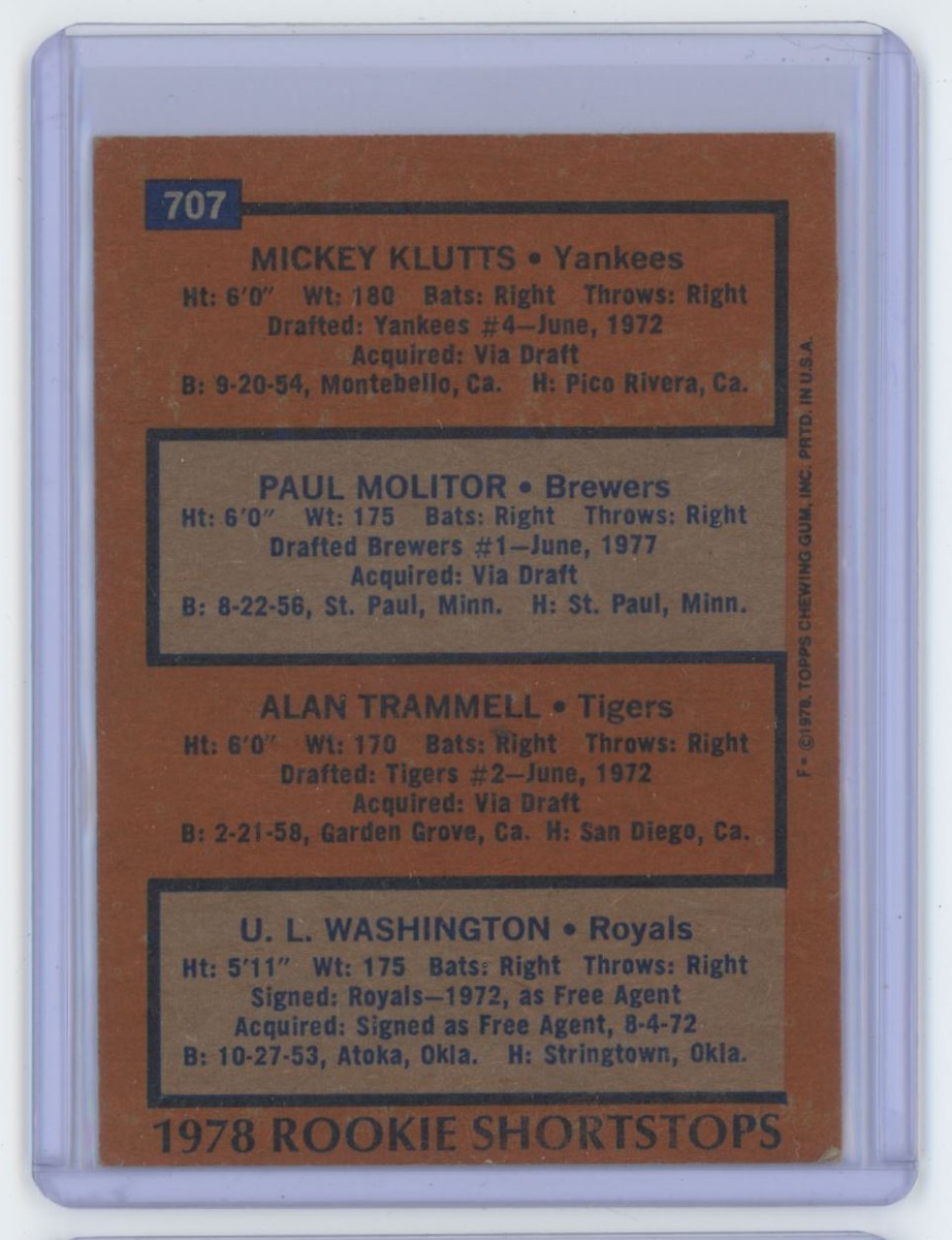 その他 1978 Topps Rookie Shortstops PSA8 1978 Topps Rookie Shortstops Baseball Card - Mickey Klutts