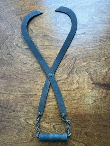 Antique Primitive Iron Ice Hay Block Holder Tongs Vintage Rustic Barn Decor - Picture 1 of 9