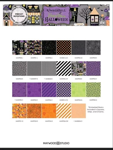 KimberBell Hometown Halloween Maywood Studios Fabric Jellyroll In Packaging