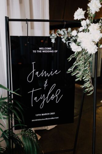 Black Acrylic Welcome Wedding Sign Wedding Reception Decorations Wedding Sign - Picture 2 of 2