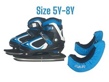 New Nattork Youth 5Y-8Y Blue Stainless Steel Blades Skates With Blade Covers