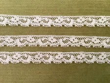 1/2" Heirloom White Scalloped English Cotton Lace Vintage #100001 Doll Clothing