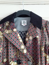Ivy Jane Jacket Coat Multicolour Peace Symbol Lining Many Fine Detail S 34" Bust
