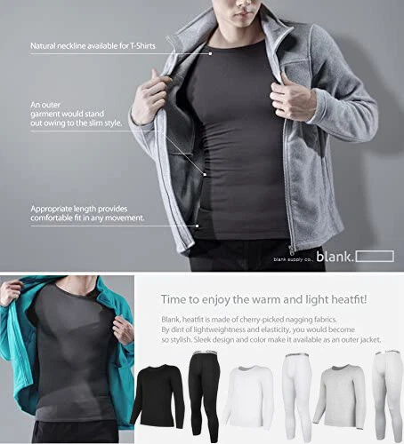 Mens Thermal Long Johns Top Bottom Underwear Trouser TShirt Set Full Sleeve Set - Picture 8 of 34