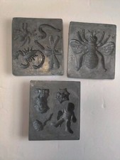3 Vintage Toymax CREEPY CRAWLERS Bugs Spider Worm Fly Scorpion Metal Molds