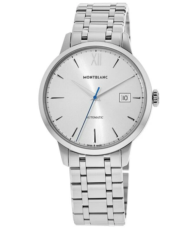 New Montblanc Heritage Spirit Automatic Silver Dial Steel Men s