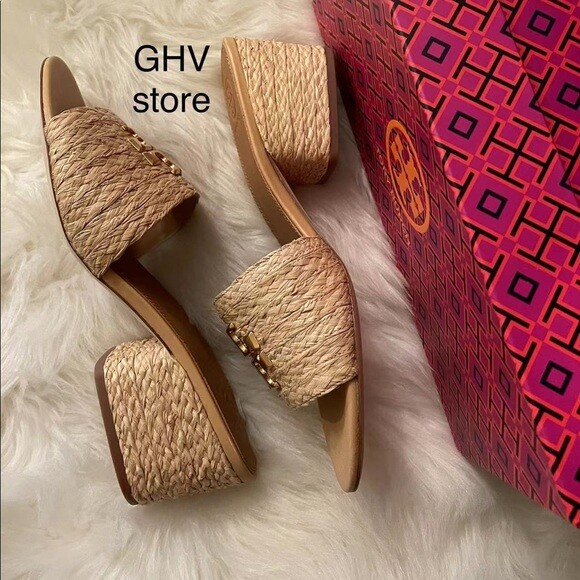 TORY BURCH 数限定2022春夏ARENA EVERLY RAFFIA BLOCK HEEL Tory Burch Everly 55mm Leather Heel Block Sandal | eBay