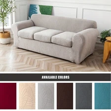 4pcs/set Waterproof non-slip leaf jacquard stretch sofa cover with cushion cover