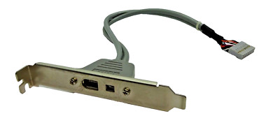 Link 6-pin FireWire + 4-pin mini IEEE1394 slot plate bracket #GK10329