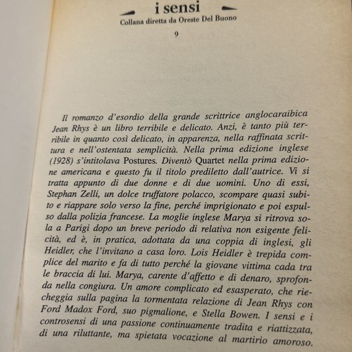 JEAN RHYS : QUARTETTO .Collana I SENSI Sperling Diretta da Oreste Del Buono - Foto 4 di 6