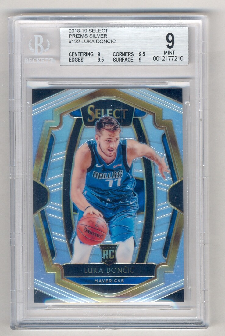 LUKA DONCIC 2018-19 PANINI SELECT #122 SILVER PRIZM RC BGS 9 MINT (.5 AWAY)